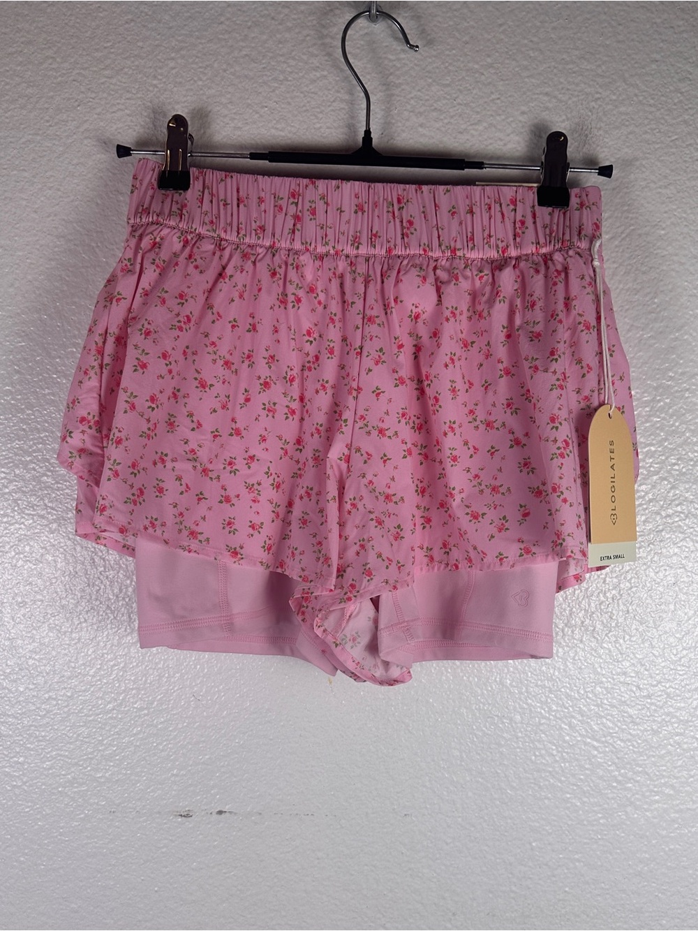 Blogilates Ruffle Short High Rise Ruffle Floral
Pink Knit Elastic Waist XS